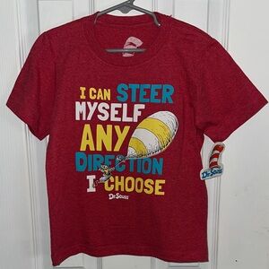 Dr. Seuss Red Tee with Colorful Text